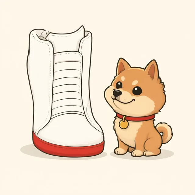 Micro next to a sneaker